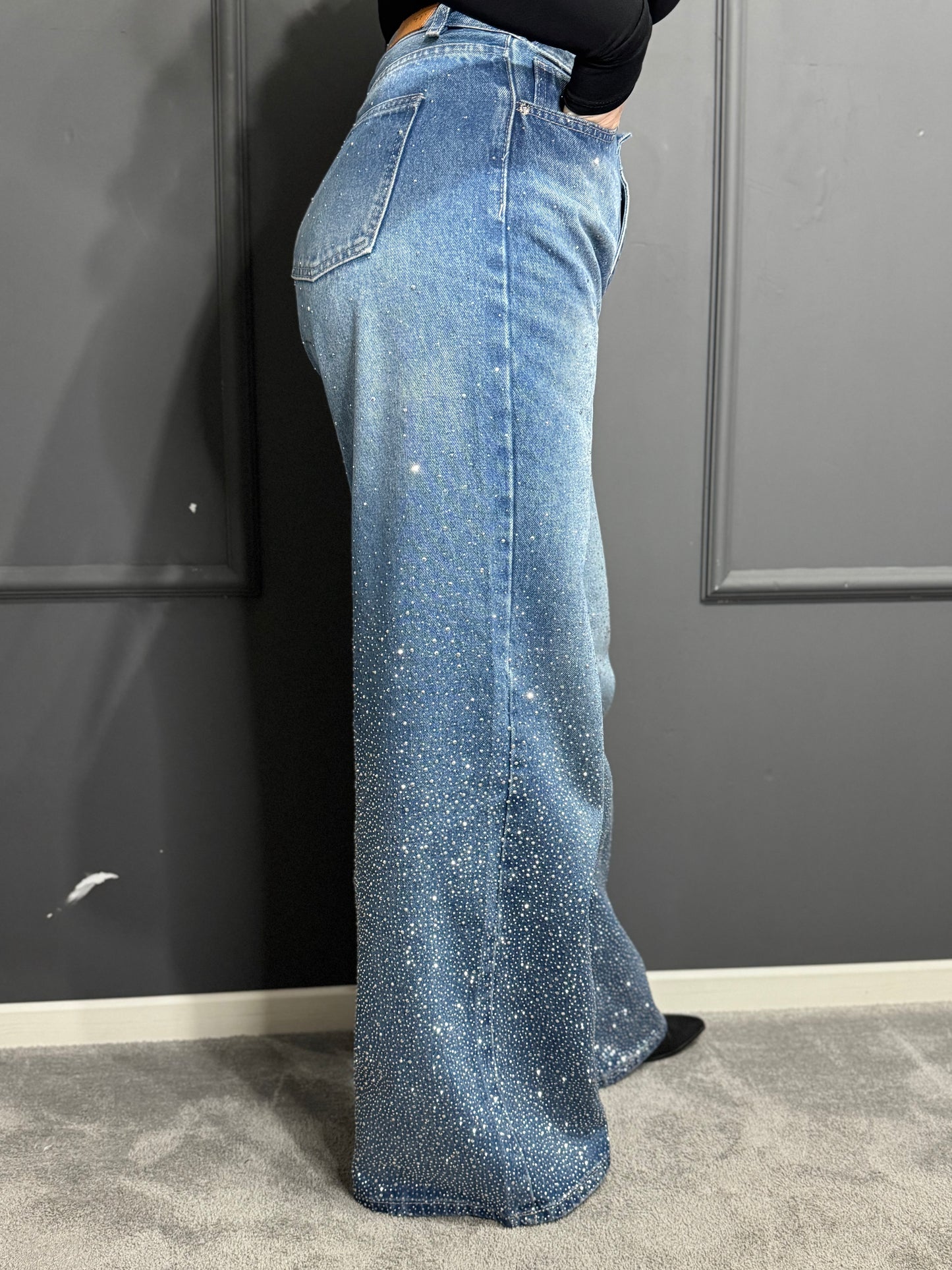 JEANS STRASS DÉGRADÉ