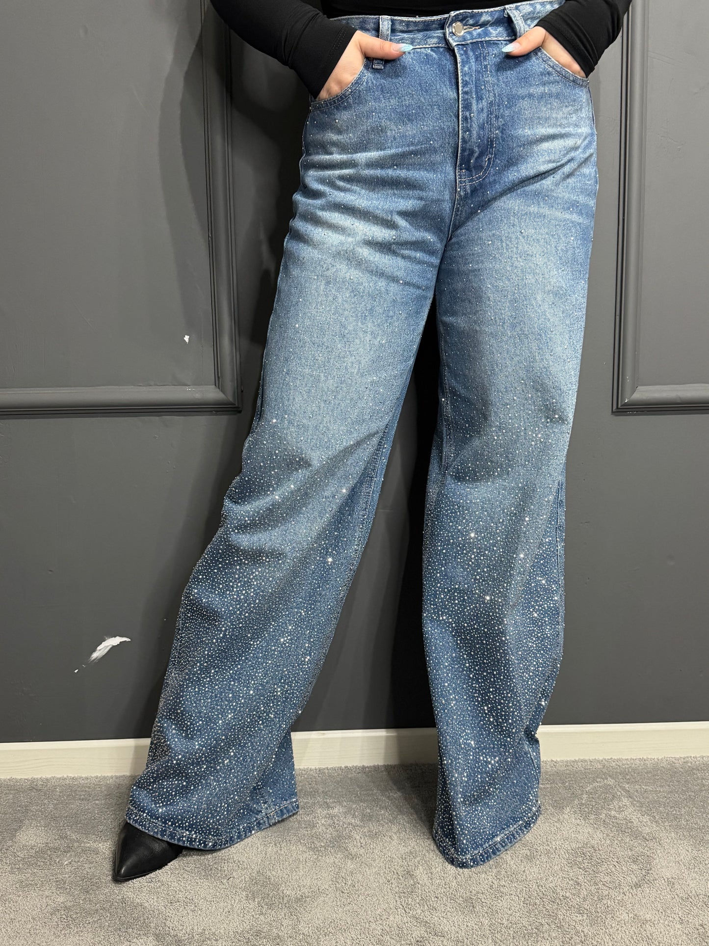 JEANS STRASS DÉGRADÉ
