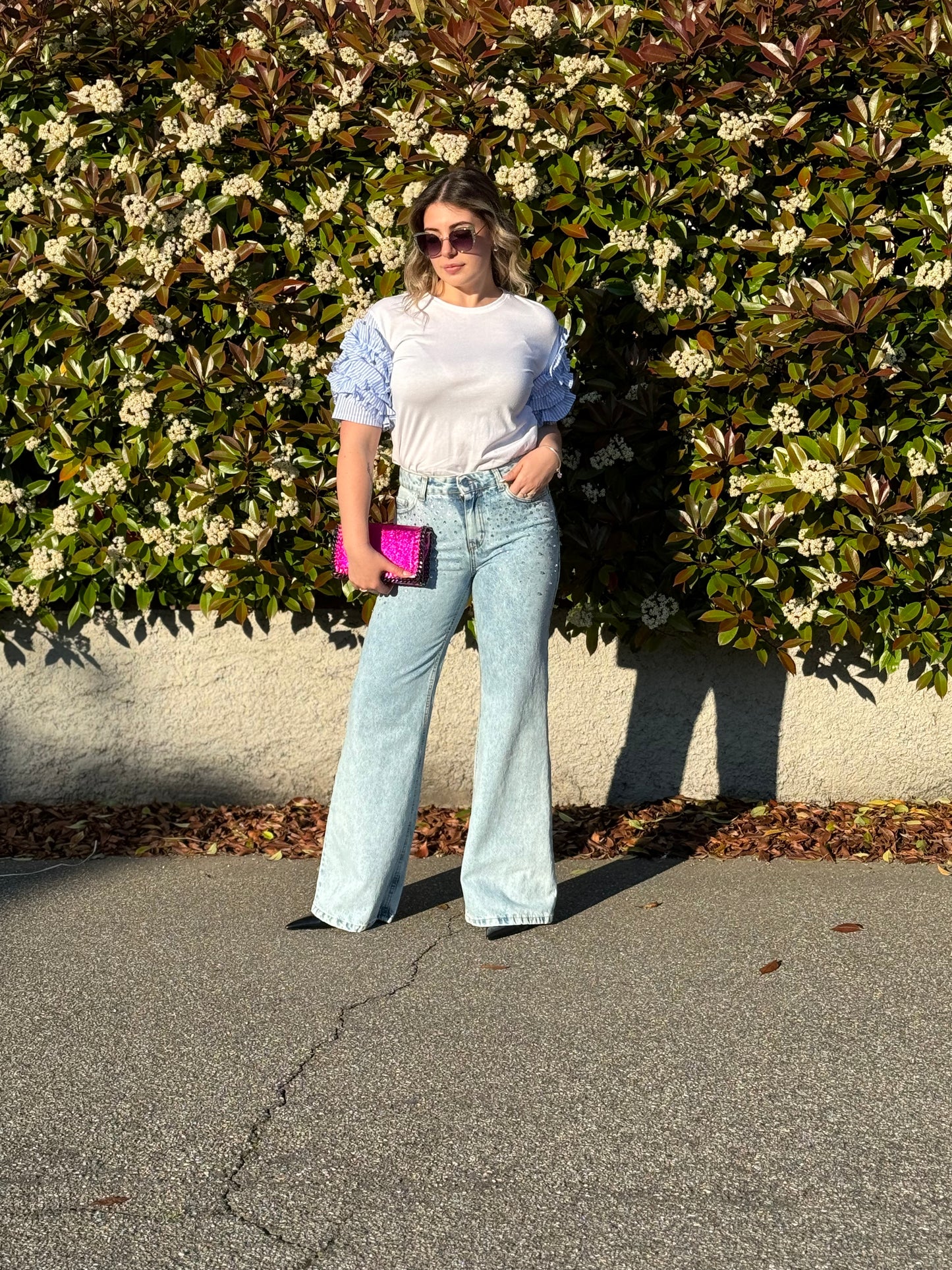 DENIM GAMBA DRITTA CRYSTAL