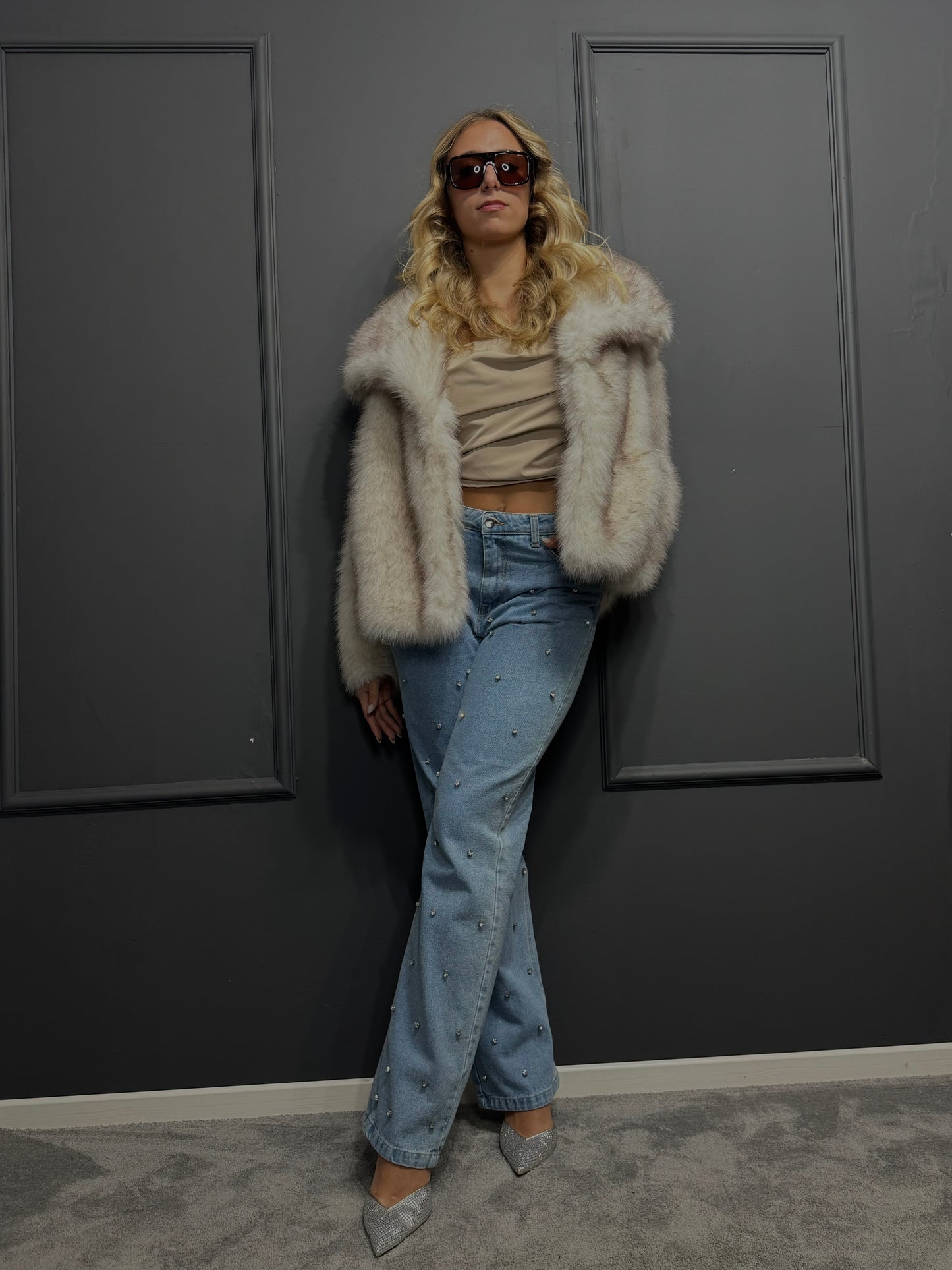 DENIM REGULAR STRAIGHT STRASS