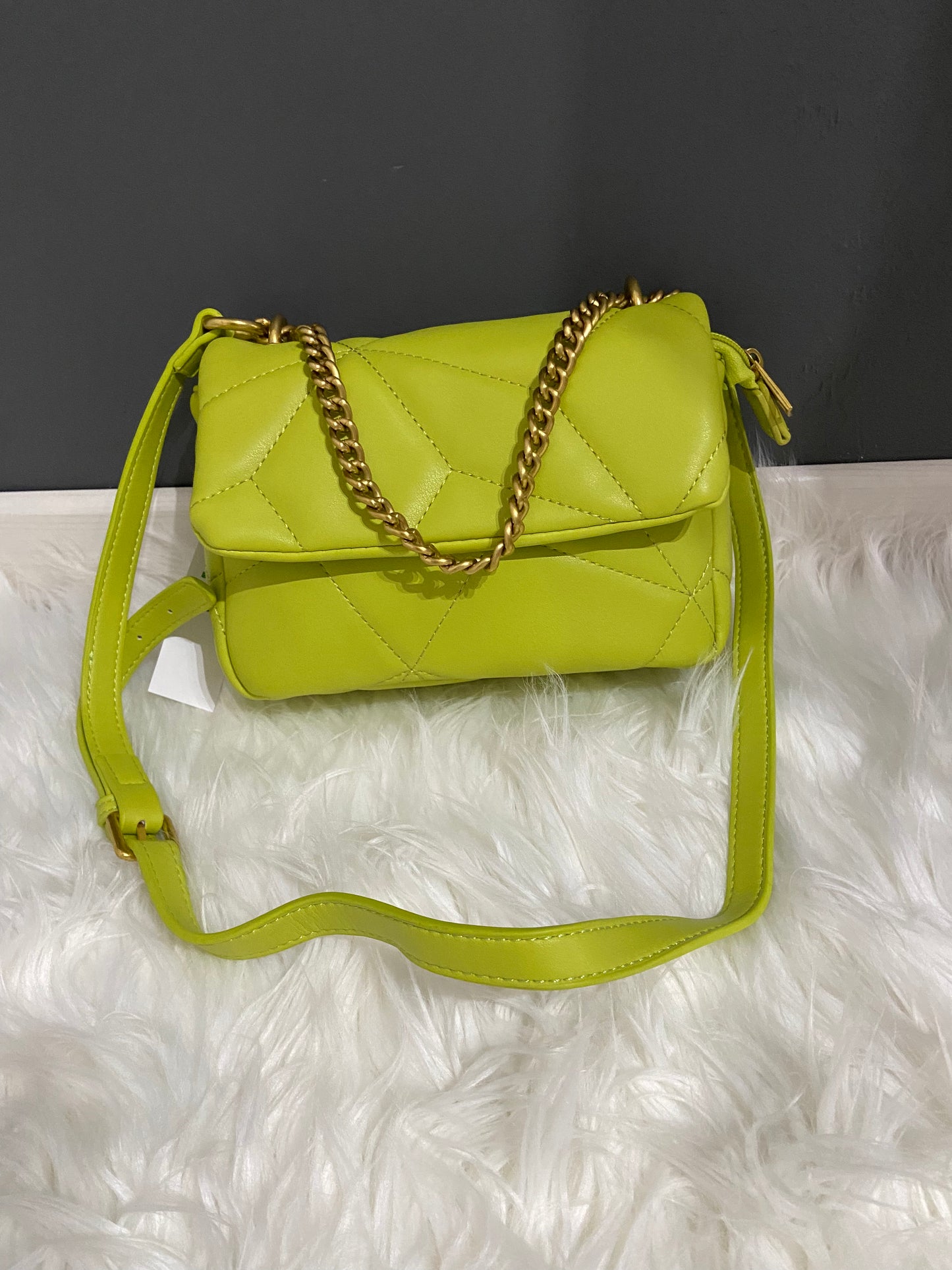 BORSA ECOPELLE LIME CON TRACOLLA
